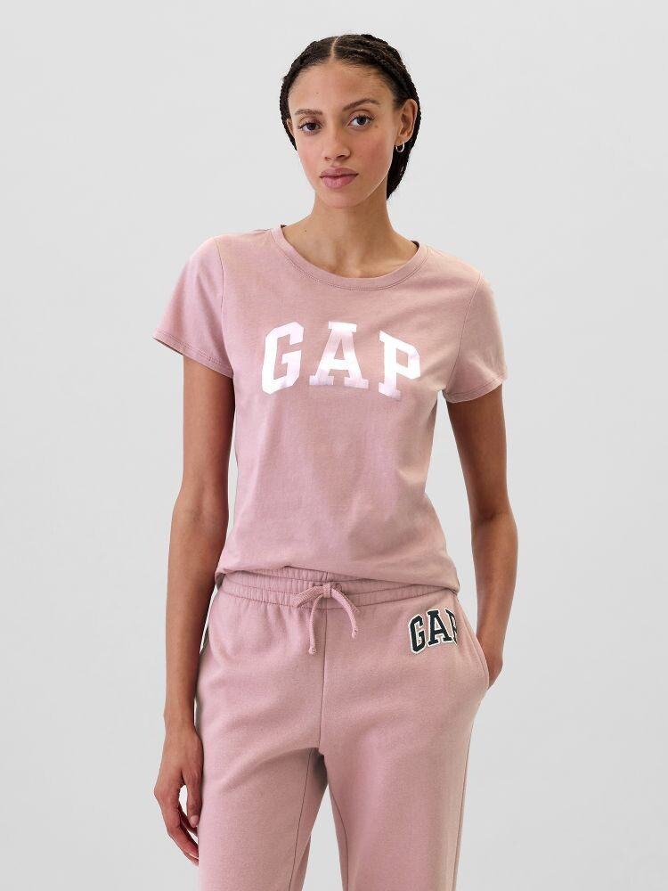 

Хлопковая футболка с логотипом Gap, розовый