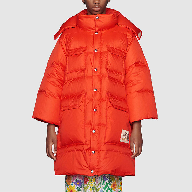 Куртка North Face X Down унисекс оранжевого цвета Gucci, оранжевый — фото 3