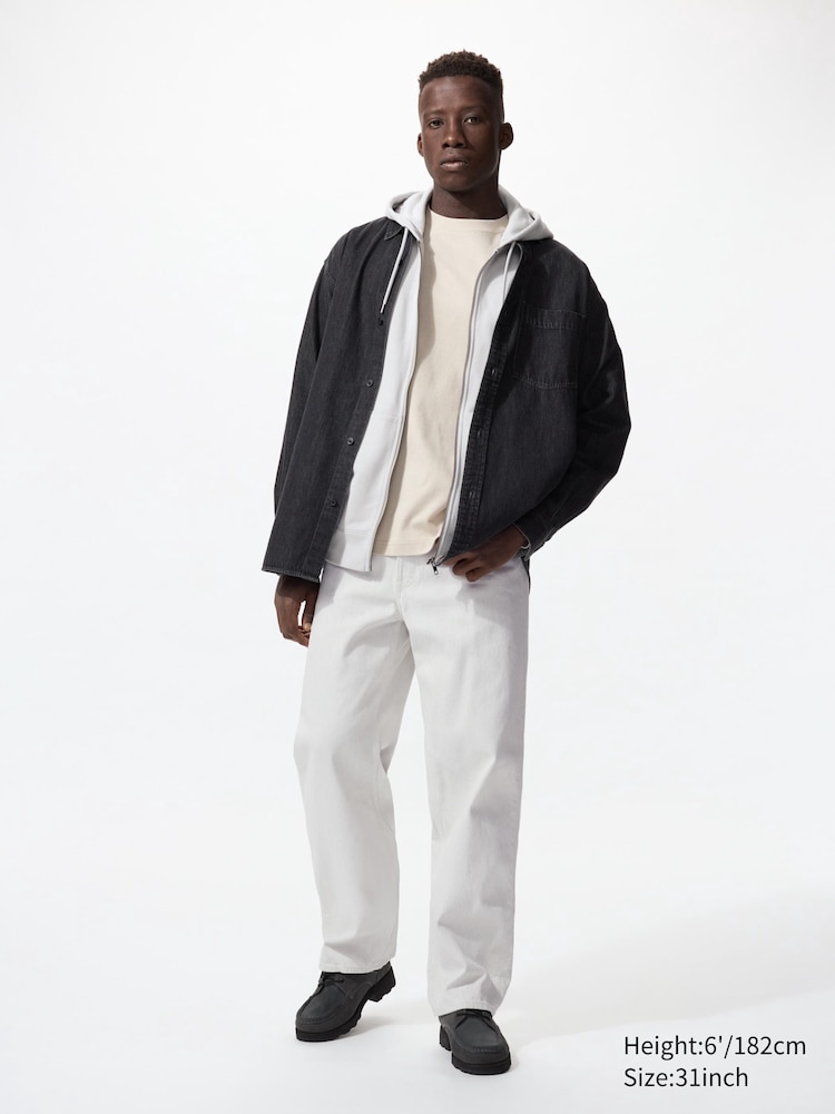 

Широкие прямые джинсы Uniqlo, цвет 01 белый