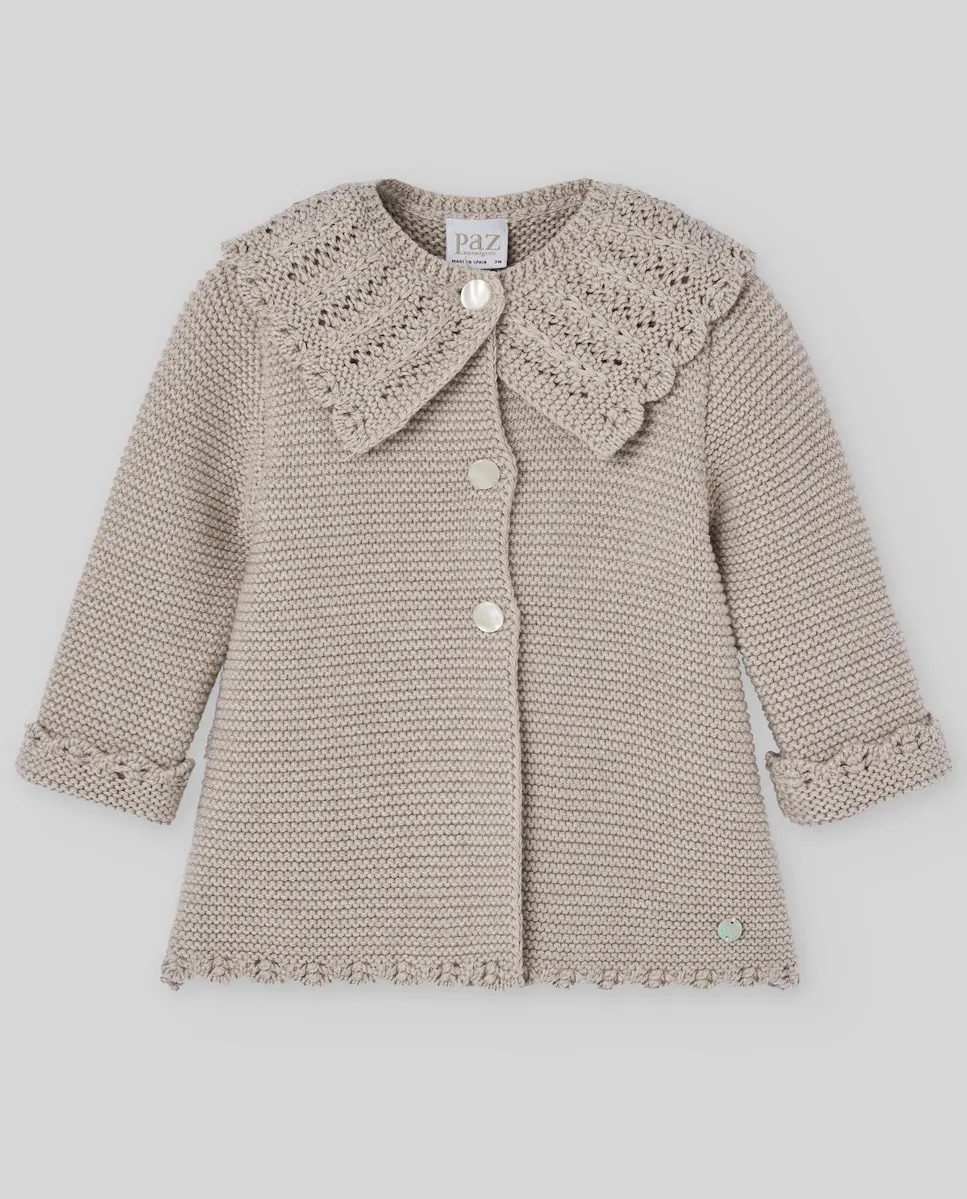 

Вязаное детское пальто из коллекции «Радость» PAZ Rodríguez, светло-коричневый