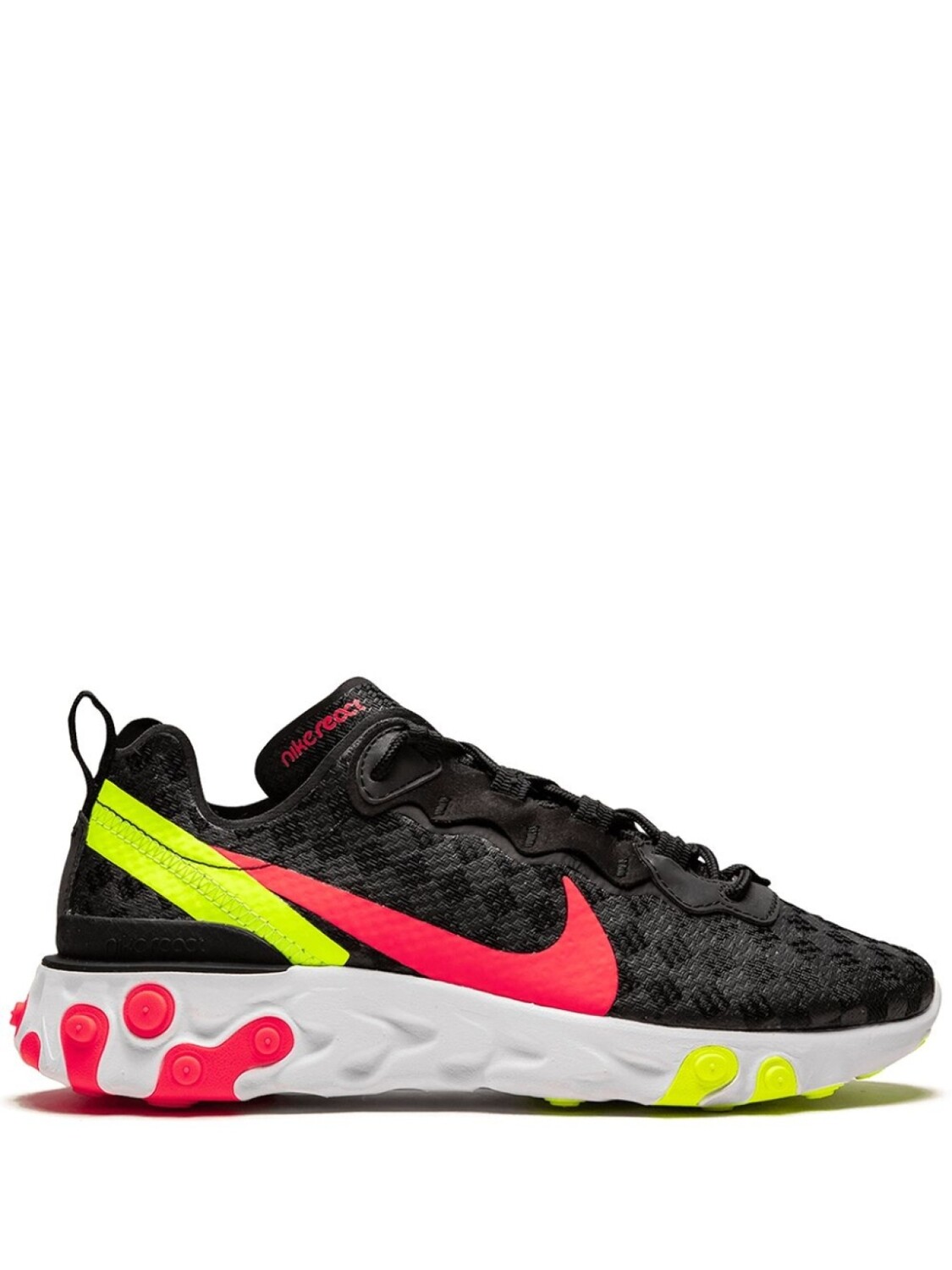 

Кроссовки Nike React Element 55, черный/розовый/желтый