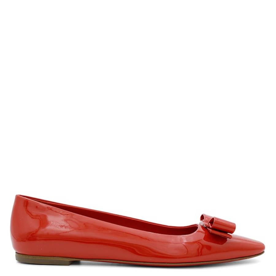 Феррагамо Барабу лаковые балетки Salvatore Ferragamo, красный