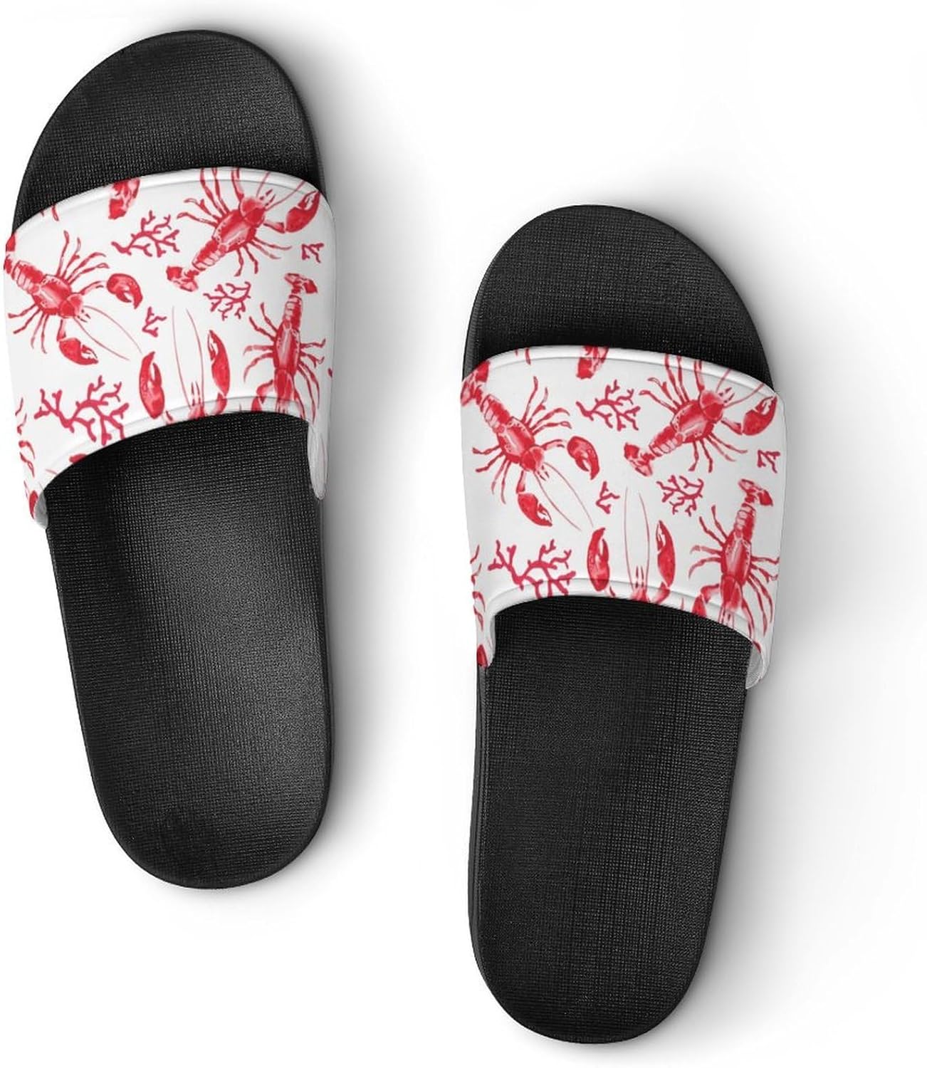 

Мужские и женские сандалии из ПВХ с принтом мультяшного омара, удобные тапочки, повседневная обувь для дома, легкие лоферы, быстросохнущие Generic, Clear