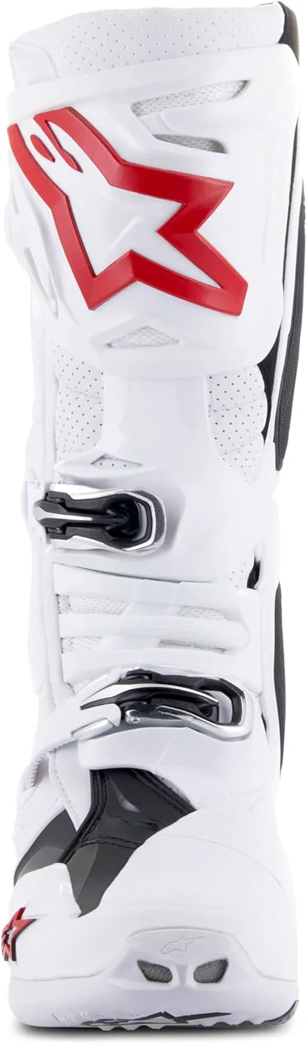Мотокроссовые ботинки Alpinestars Tech 10 Supervented для мужчин, белый/ярко-красный — фото 2