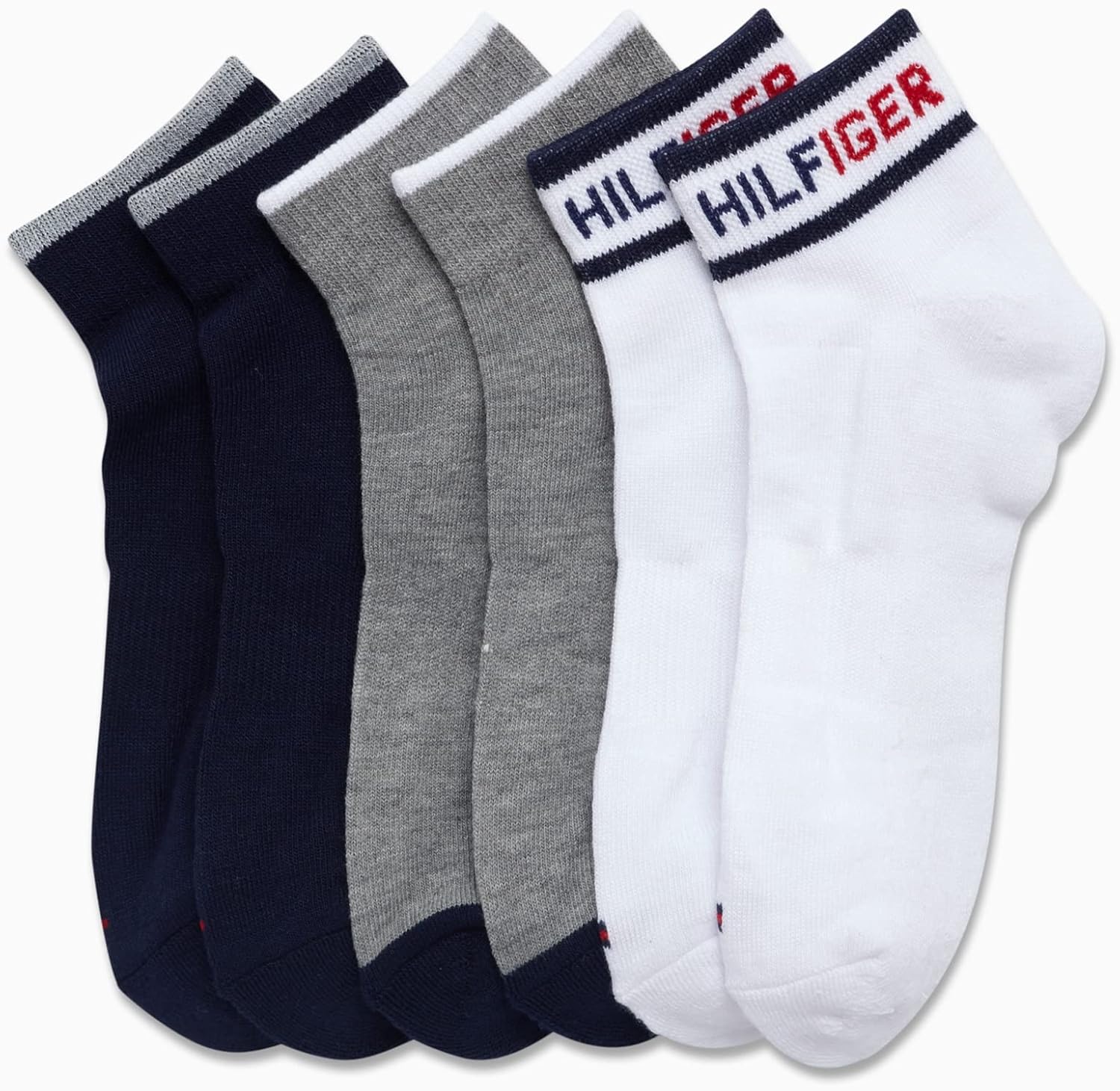 Спортивные носки для мальчиков Tommy Hilfiger - носки Performance Cushion Quarter Cut (6 шт.), White Assorted — фото 4