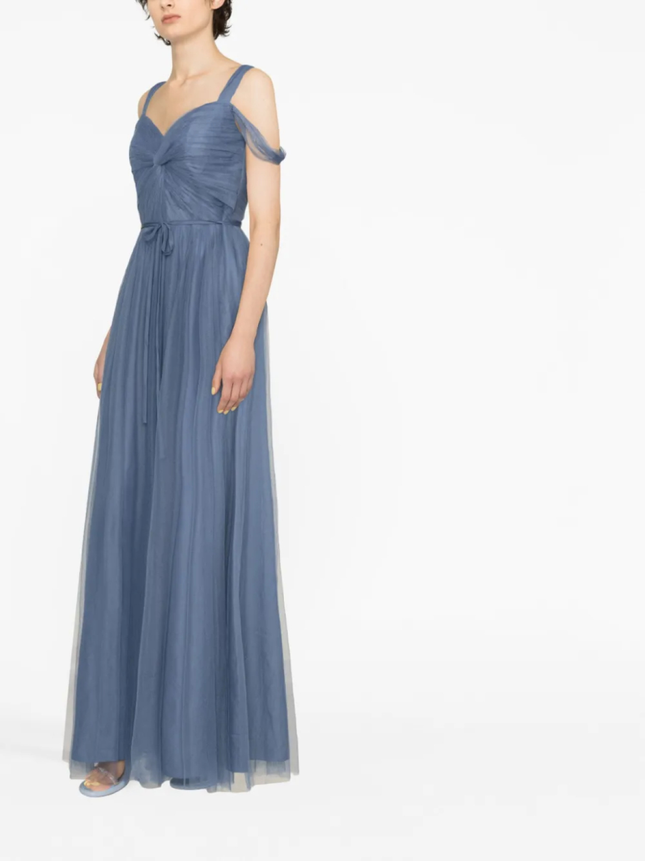 

Marchesa Notte платье из тюля Jesi с открытыми плечами, синий