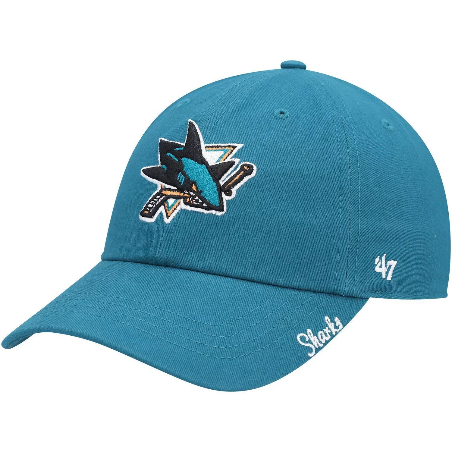 

Женская темно-бирюзовая регулируемая кепка San Jose Sharks Team Miata Clean Up '47