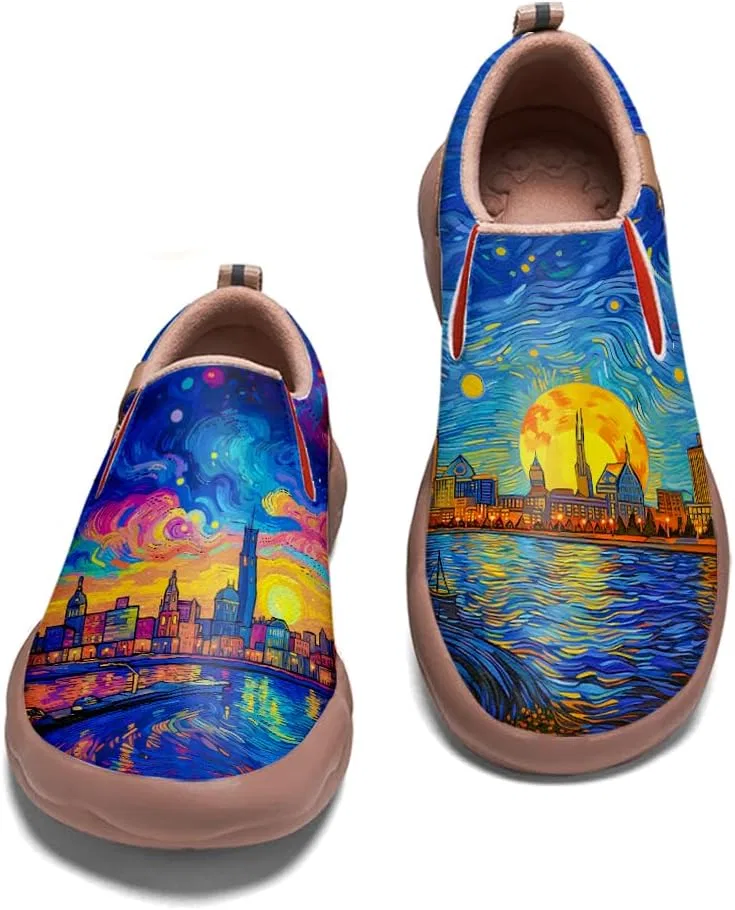 Лоферы мужские повседневные Art Painted Travel Sneakers, Milwaukee-01 Solepulse