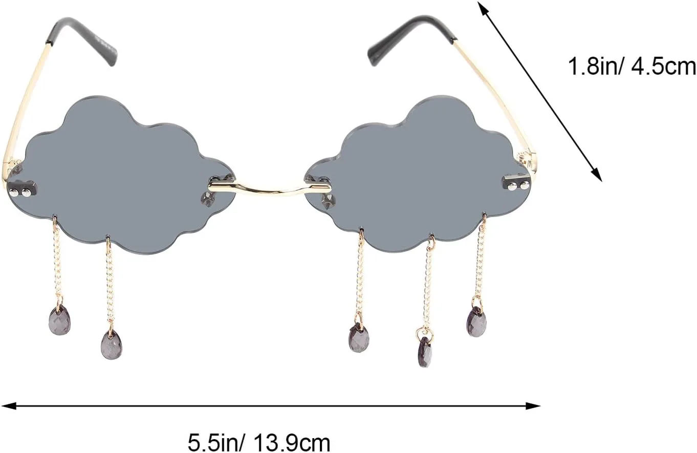 

Солнцезащитные очки в форме облака без оправы для женщин и мужчин, модные очки, универсальный и стильный аксессуар для пляжного отдыха и фотосессий OHPHCALL, Black