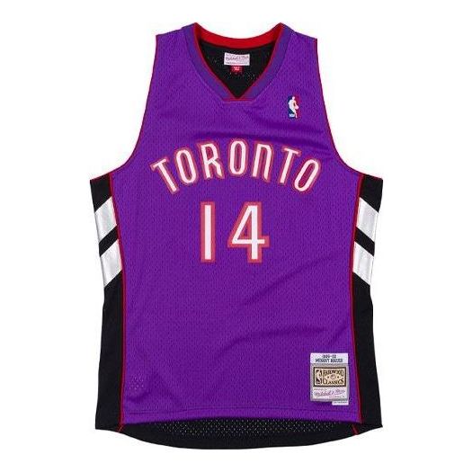 

Джерси Mitchell & Ness NBA Muggsy Bogues Toronto Raptors 2001/02 Hardwood Classics Swingman Jersey #14, фиолетовый