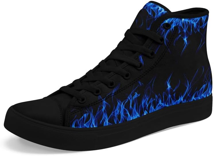 

Крутые индивидуальные кроссовки Skull High Tops из холщовой ткани для мужчин и женщин, классические с шнуровкой, готический стиль, повседневные холщовые кроссовки Coolcustomize, Color7