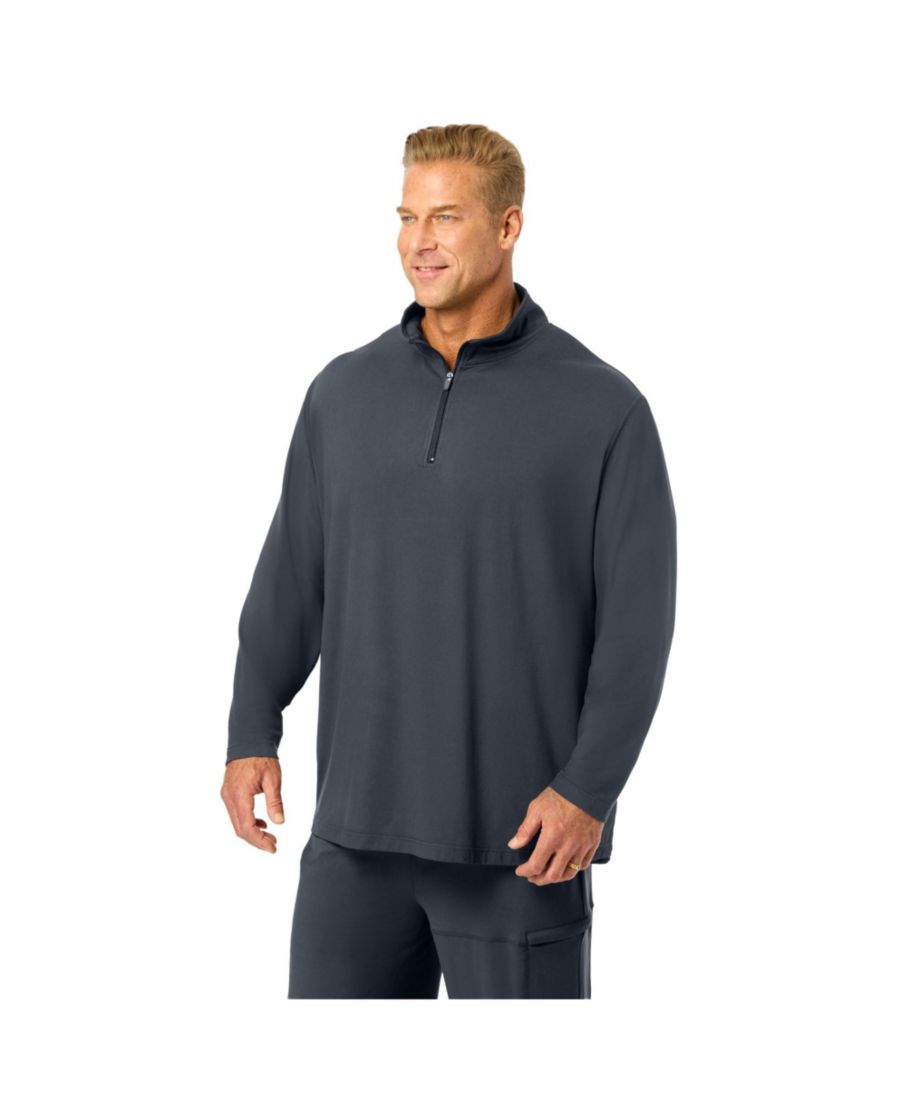 

Толстовка большого размера из очень мягкого трикотажа с застежкой-молнией на четверть длины KingSize, Charcoal