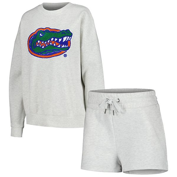 

Женский свитшот и шорты для сна ash florida gators team effort Gameday Couture