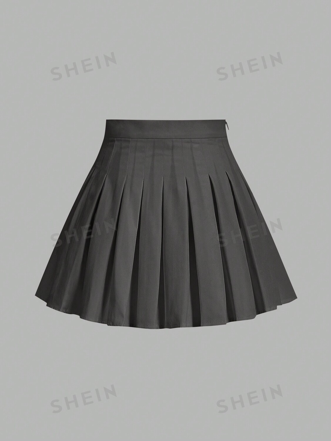 

EZwear Плиссированная юбка большого размера на лето Shein, серый