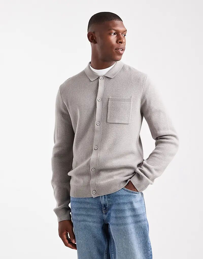 

Вязаная кофта New Look из мелано светло-серого цвета