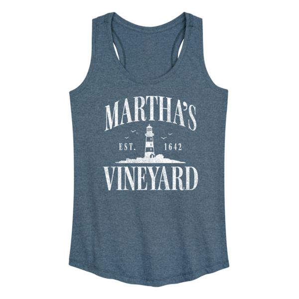 

Женская майка с принтом Martha's Vineyard est 1642 Licensed Character, синий