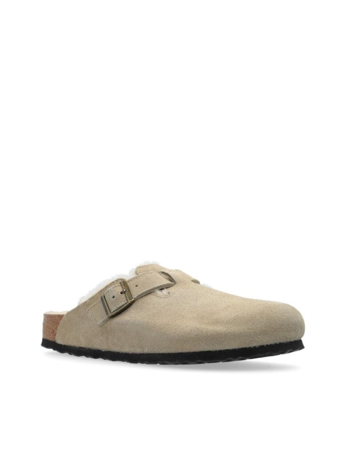 Мюли Birkenstock Boston Shearling Suede Leather, бежевый — фото 4