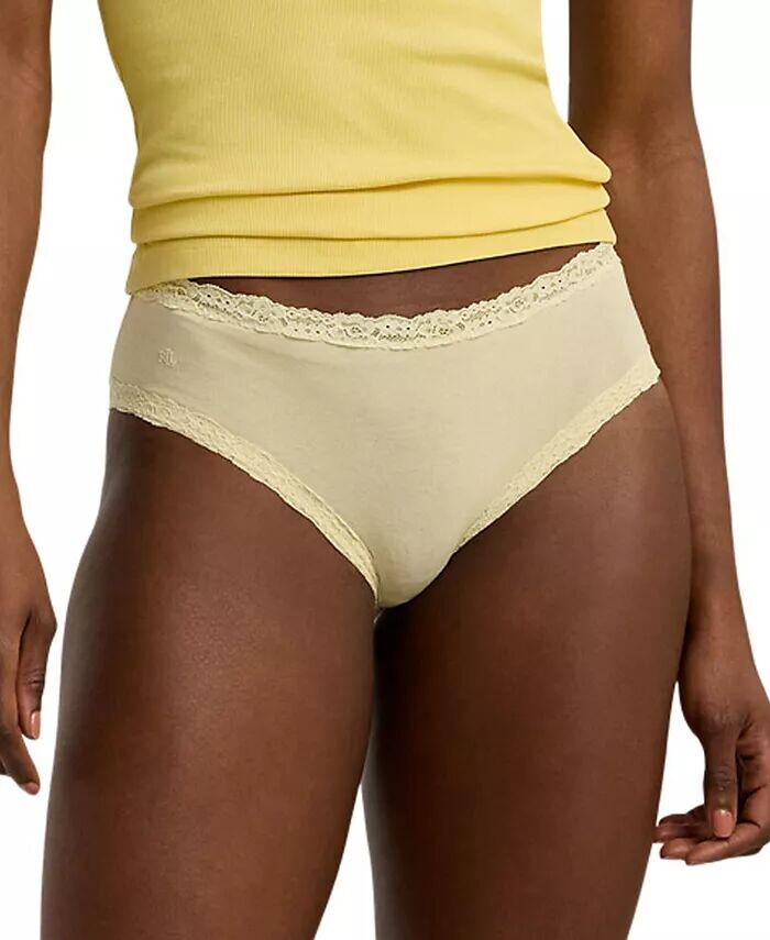 

Женское нижнее белье-хипстер из хлопка и кружева 4L0077 Lauren Ralph Lauren, желтый