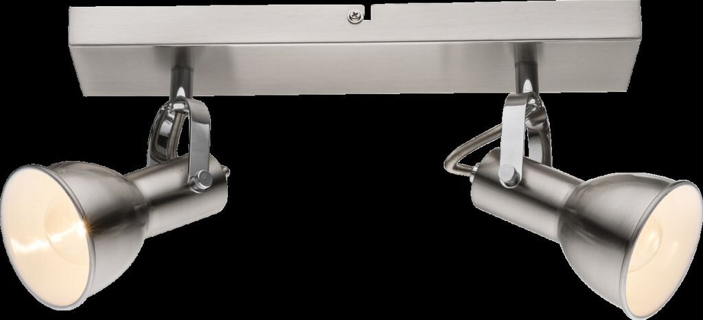 

Прожектор Globo Lighting металлический никель матовый, белый, ДхШхВ: 320x140x125мм, AL: 140мм, без 2x E14 40Вт 230В, серебро