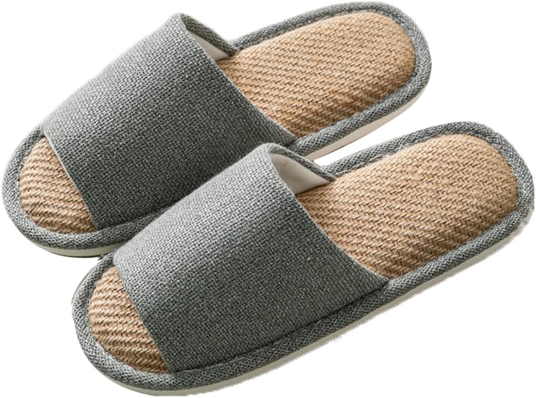 

Льняные тапочки Cliont на все сезоны для дома, для мужчин и женщин, с мягкой подошвой для пола, хлопковые тапочки, серый