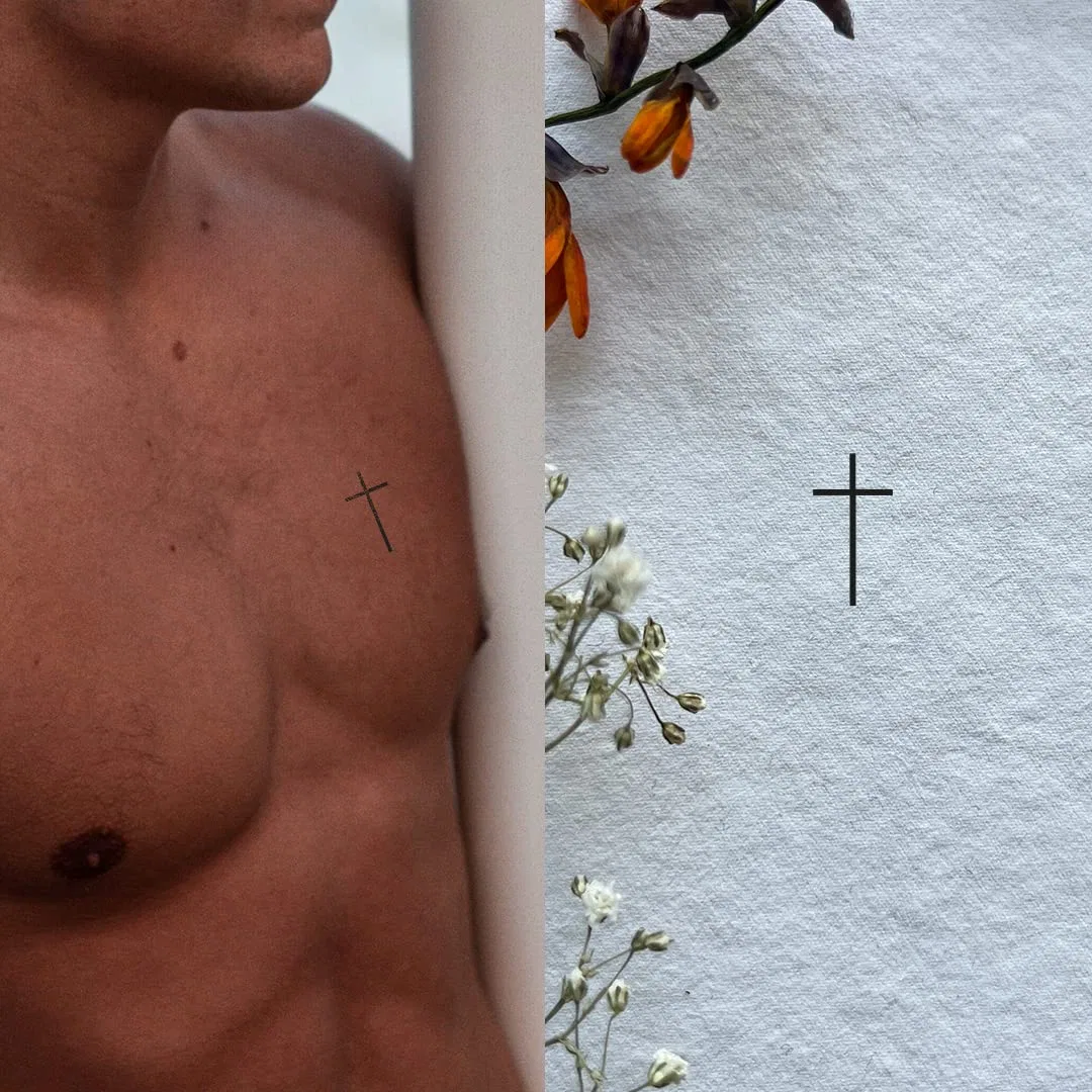 Временные татуировки «Крест» от Inkster Tattoo, водостойкие, веганские Inkster — фото 2