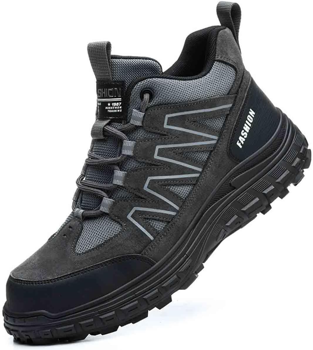 

Дышащие защитные туфли, мужские обувь с пластиковой защитой носка, противораздавливающие и антипрокольные защитные туфли, легкие кроссовки для активного отдыха (хаки, 7) Hancha