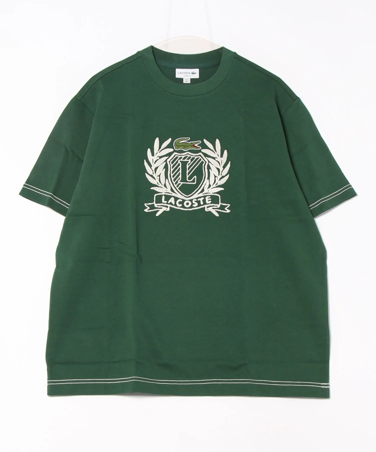 Мужская футболка с вышивкой LACOSTE TH6374-99 зелёная