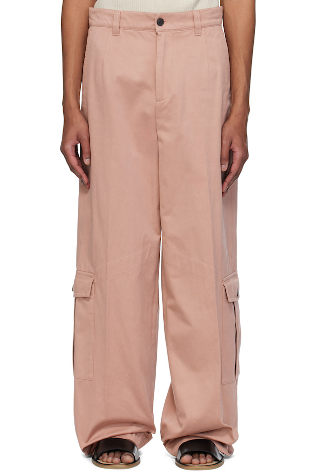 

Твиловые карго-брюки Dries Van Noten, цвет old rose