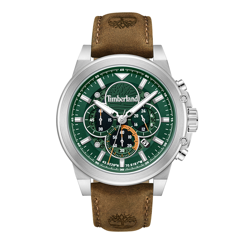 

Timberland Часы Fast Strike Collection Wrist Watch Quartz Movement Leather Strap Green Dial Men's Watch, Green (TDWGB0056001)