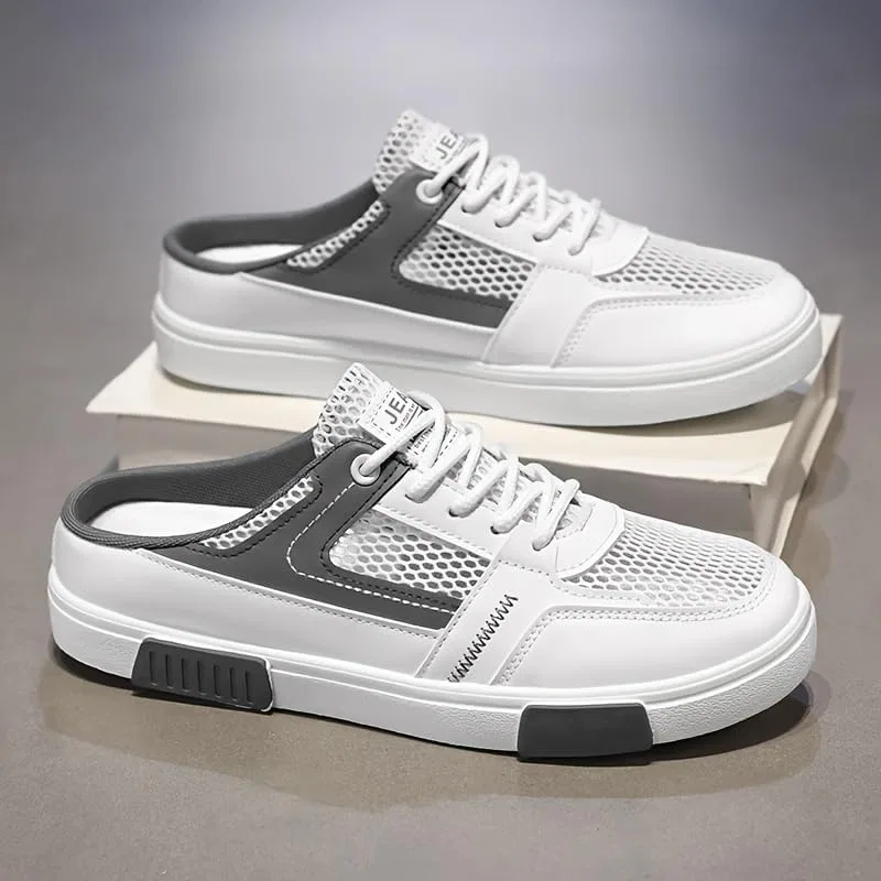 Лоферы повседневные, дышащие, Men's Plus-Size, White Gray Fusecottc — фото 2