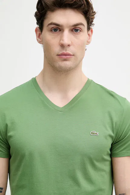 Футболка Lacoste хлопковая мужская, зеленый — фото 4