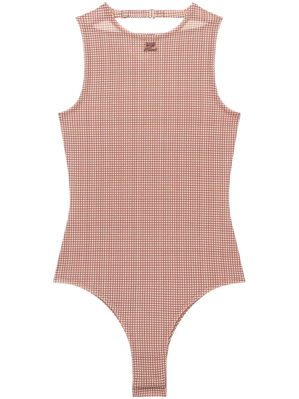

Клетчатое боди с пряжкой Courrèges, коричневый