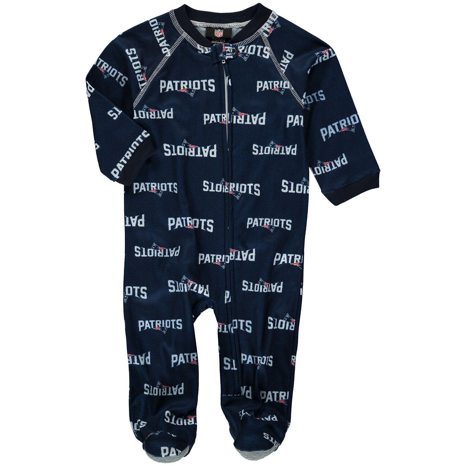 

Комбинезон с молнией и реглан для младенцев New England Patriots - темно-синий Outerstuff
