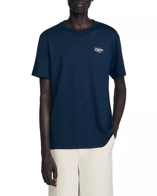 

Классическая футболка с логотипом Sandro, синий