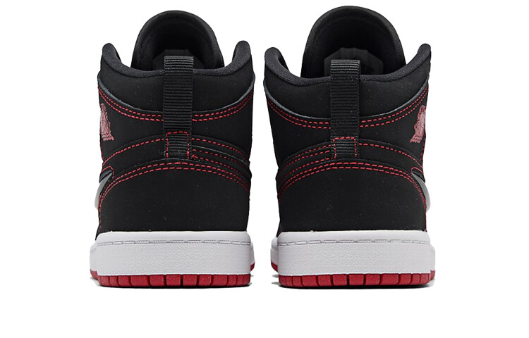 Баскетбольные кроссовки Air 1 Kids PS Mid-top черные/красные Jordan — фото 4
