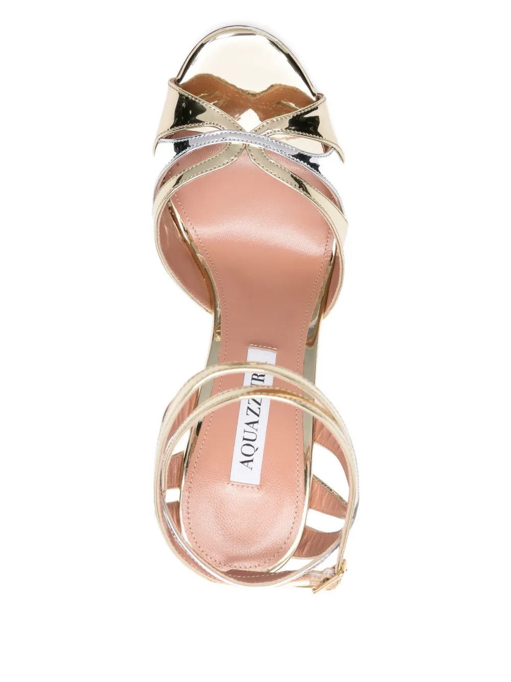 Босоножки с эффектом металлик Aquazzura, золотой — фото 4