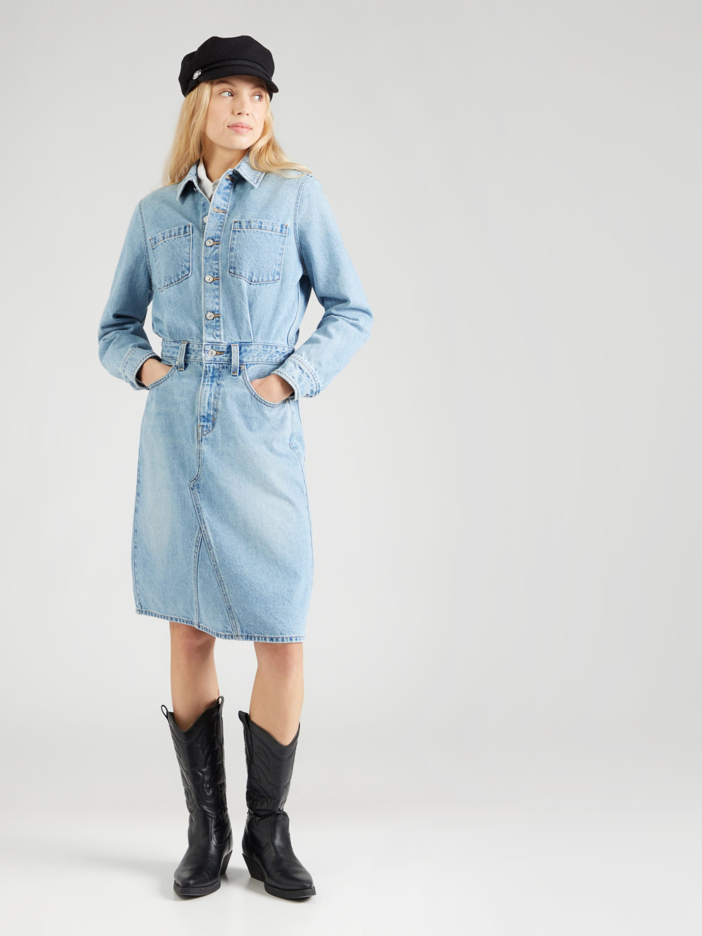 LEVI'S  Платье-рубашка 'Long Sleeve A Line Western Jumpsuit' в светло-голубом цвете — фото 4