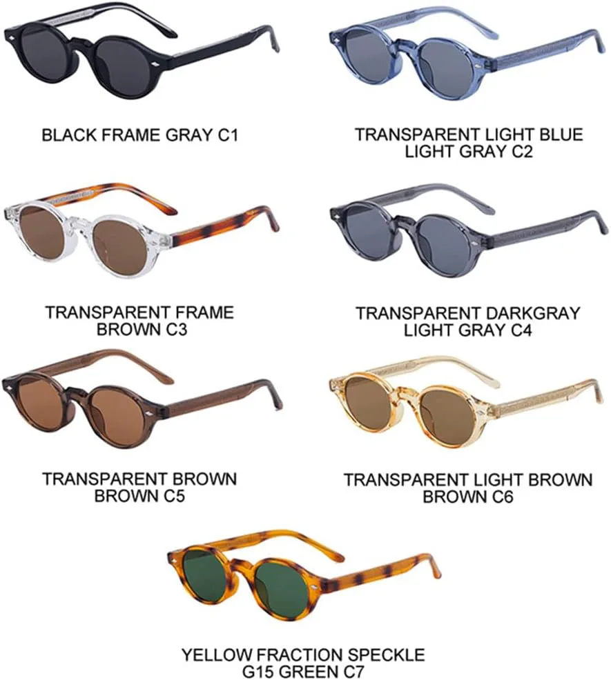 

Солнцезащитные очки UV400 с маленькими овальными заклепками в стиле панк для женщин и мужчин, для бега и занятий спортом на открытом воздухе UYPTK, Champagne Tea