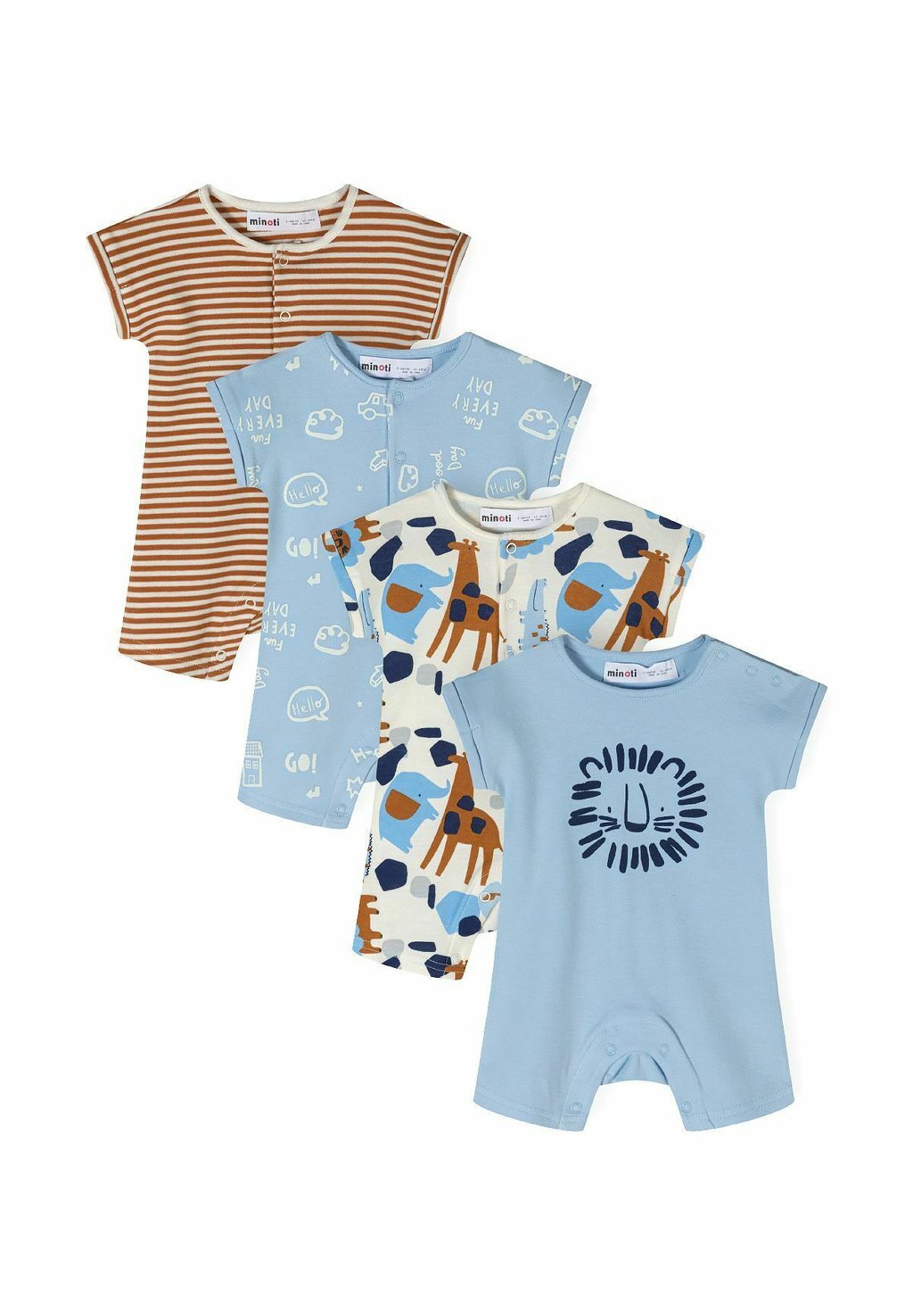 

Комбинезон 4 PACK SHORT SLEEVE ROMPERS MINOTI, светло-голубой