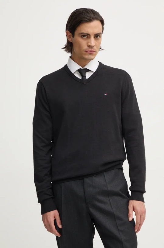 Хлопковый свитер Tommy Hilfiger, черный — фото 4