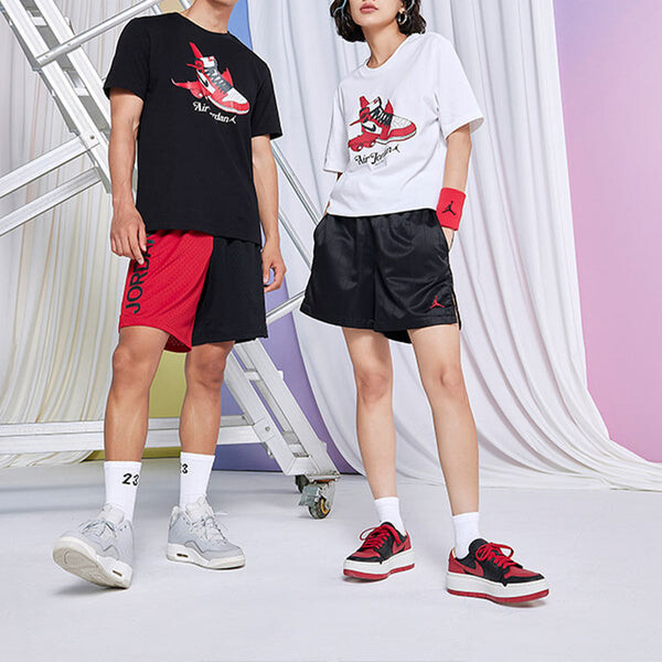 Футболка Air Jordan Shoe Alphabet Printing Round Neck Short Sleeve Unisex White, белый — фото 4