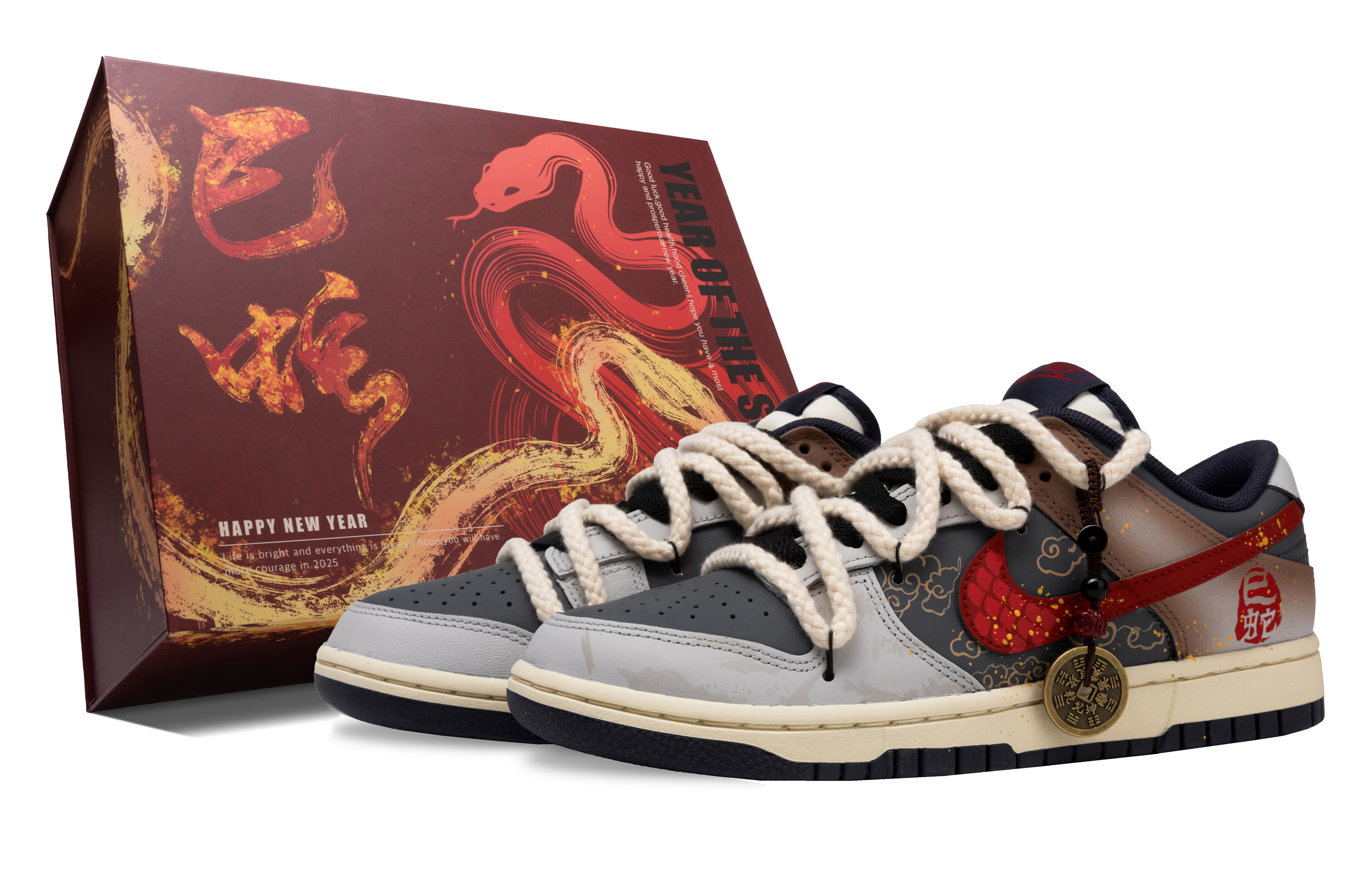 

Nike Кроссовки для скейтбординга Dunk Mountains And Seas Are Alive с противоскользящим покрытием, износостойкие, низкие, мужские, коричневые, красные