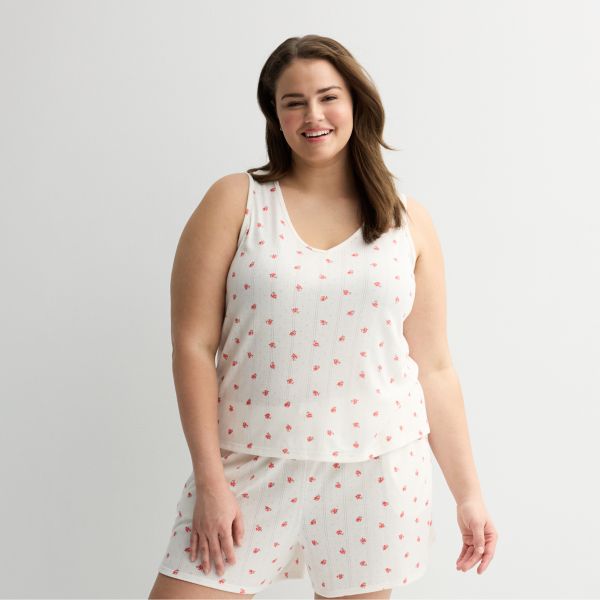 

Свободная майка для сна с ажурной вязкой Sonoma Goods For Life, цвет ivory floral