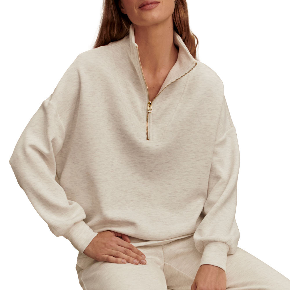 

Свитер Varley Hawley с застежкой-молнией до середины груди (женский), Ivory Marl