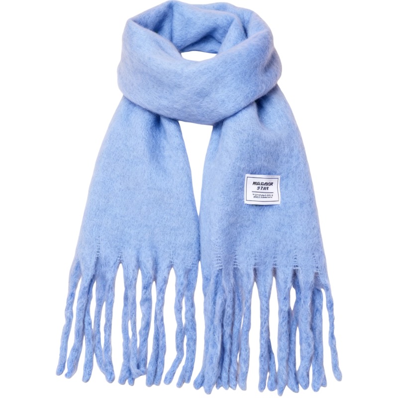 

Шарф из полиэстера Unisex WARRIOR, fresh синий minimalist style fringe