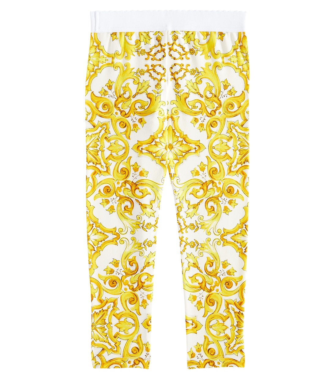 Леггинсы из джерси с добавлением хлопка и майолики Dolce&Gabbana Kids, Mix Maiolica Giallo — фото 4