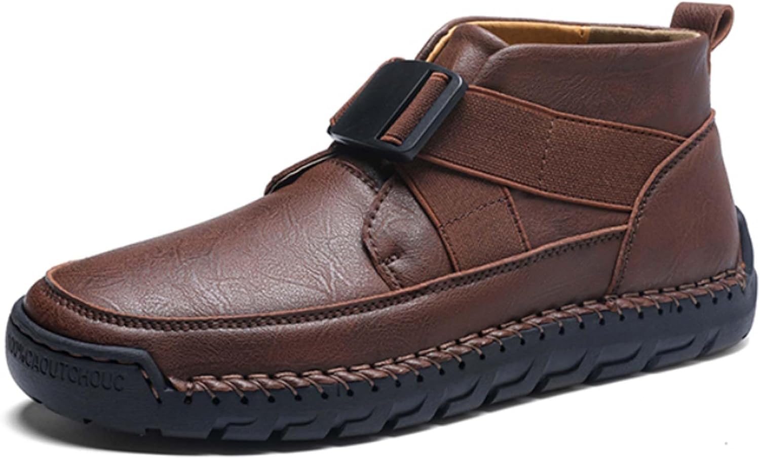 

Мужские деловые формальные ботинки с противоскользящей толстой подошвой, высокие повседневные ботинки, кожаные водонепроницаемые, для вождения, работы, офиса, служебной формы, повседневной носки и спорта, больших размеров Generic, Coffee