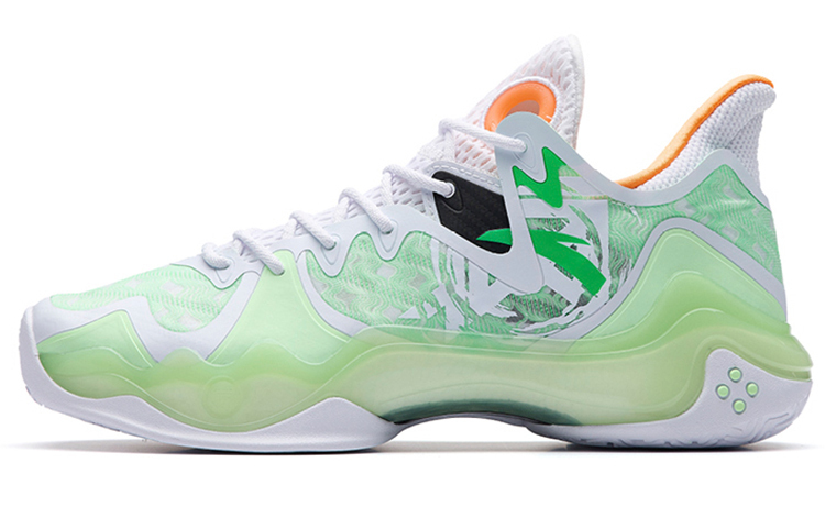 

ANTA Кроссовки баскетбольные мужские Shock Wave 4 Low top Performance бело-зеленые