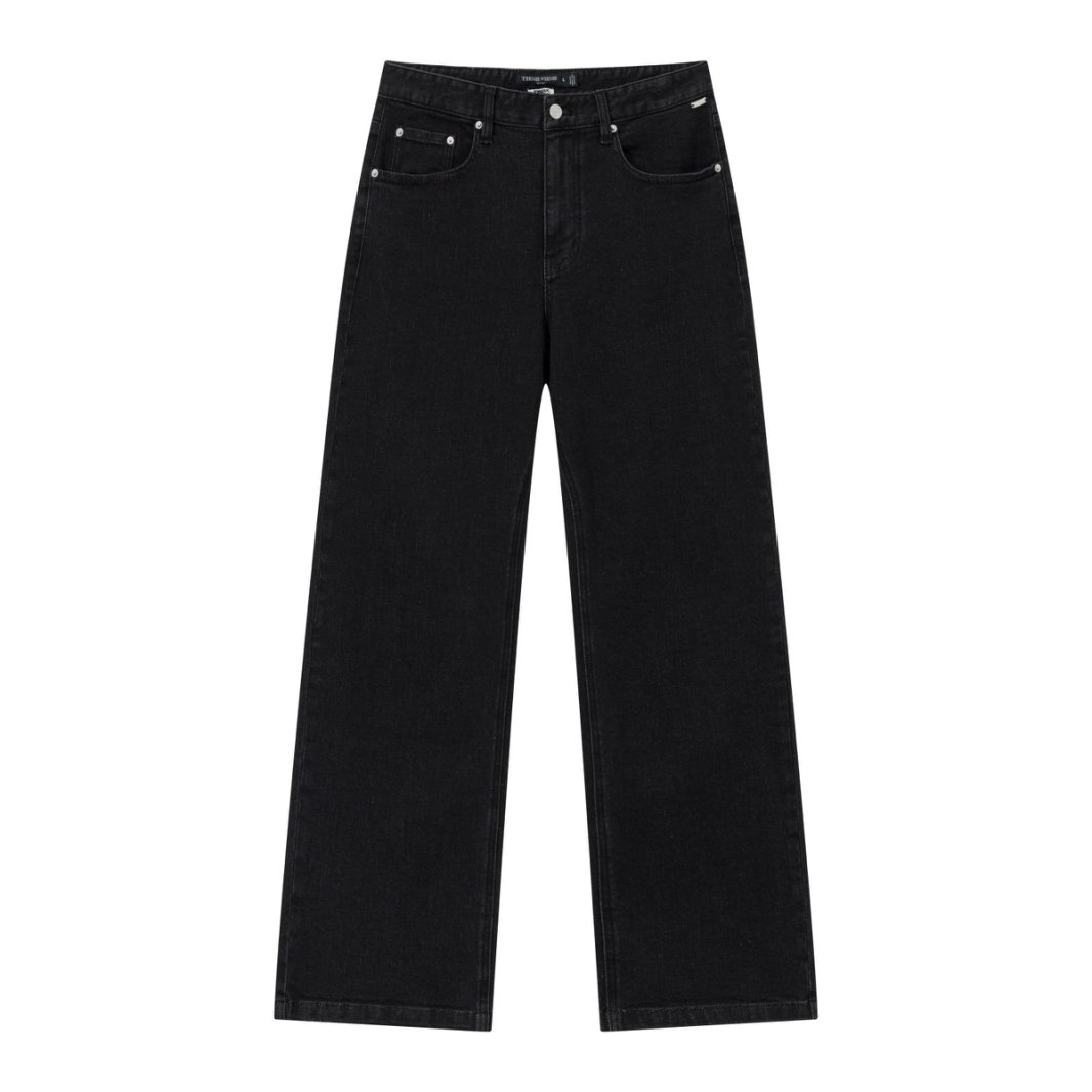 

Джинсы Unisex в стиле American Old Money Teenie Weenie Men, черный[durable and wear-resistant-back rise белый leather label]