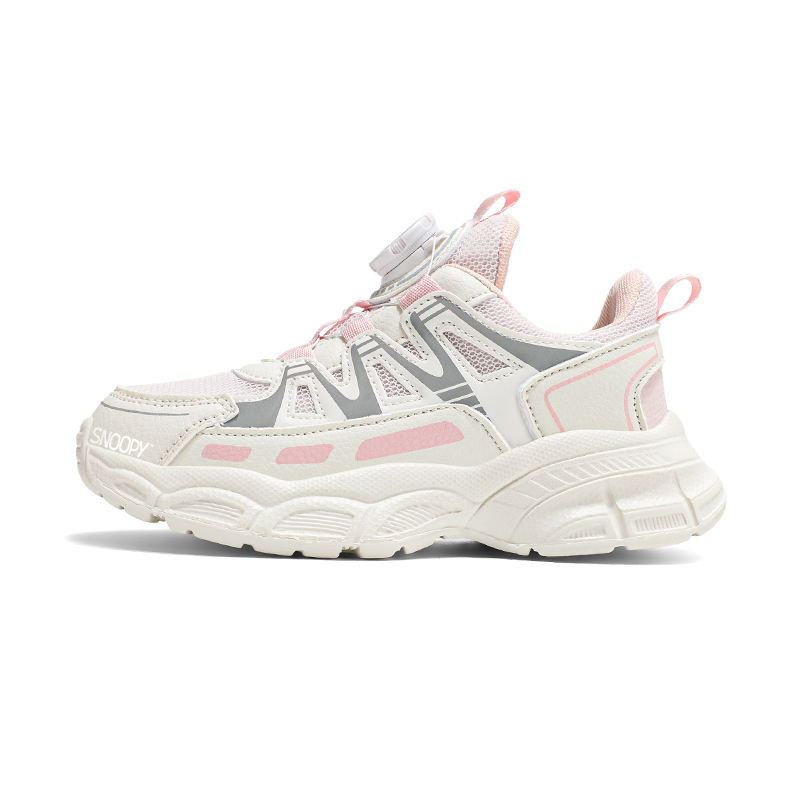 

Детские кроссовки для бега с низким верхом, амортизирующие, устойчивые к истиранию, с отскоком SNOOPY, розовый